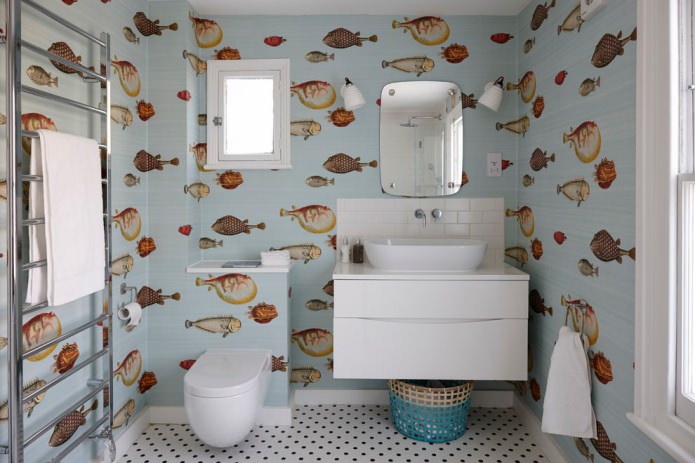 behang met een marineprint