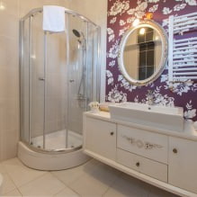 Behang voor de badkamer: voor- en nadelen, soorten, ontwerp, 70 foto's van het interieur - 2