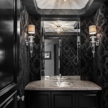 Behang voor de badkamer: voor- en nadelen, soorten, ontwerp, 70 foto's van het interieur - 19