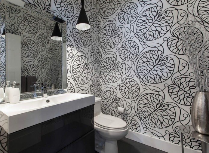 Behang in het toilet