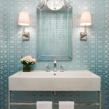 Behang voor de badkamer: voor- en nadelen, soorten, ontwerp, 70 foto's van het interieur - 5