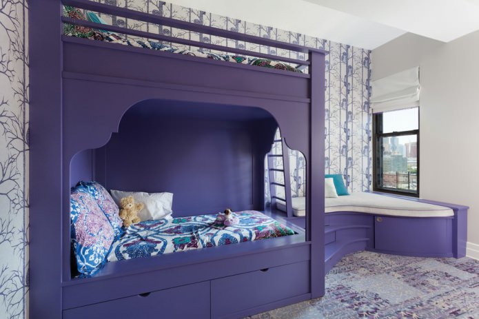 kinderkamer in paarse tinten