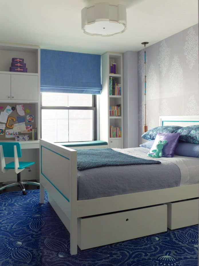 blauw-violet kinderkamer