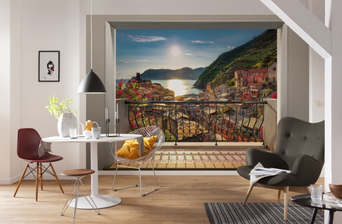 3D-effectbehang in het interieur