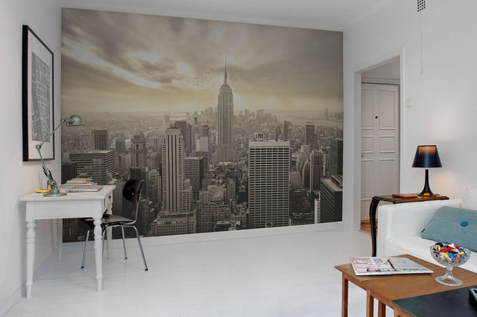 fotobehang met New York in het interieur