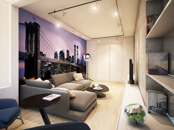 fotobehang met New York in het interieur van de woonkamer