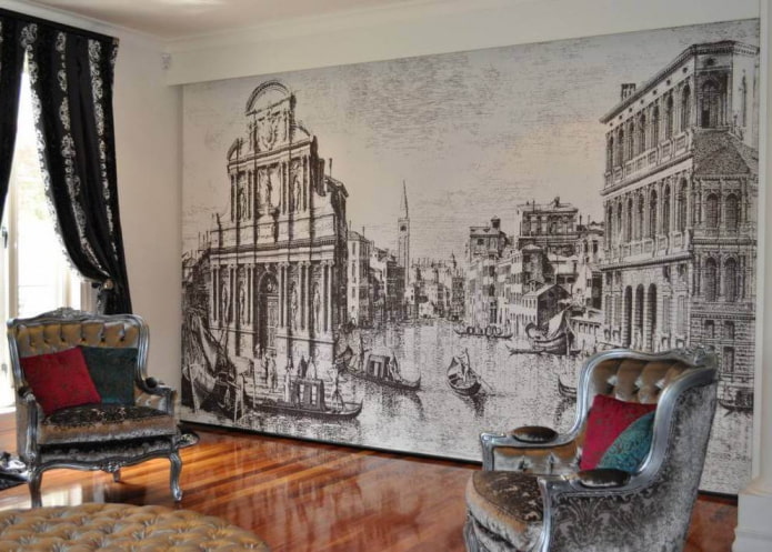 behang met afbeelding van de oude stad