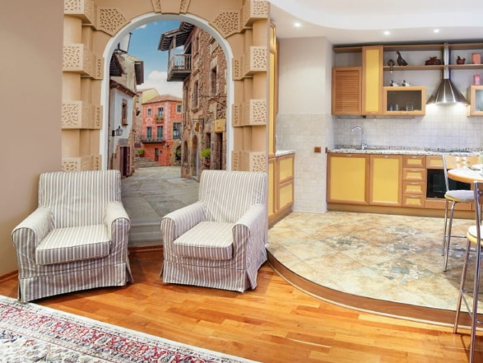 3D-effectbehang in het interieur