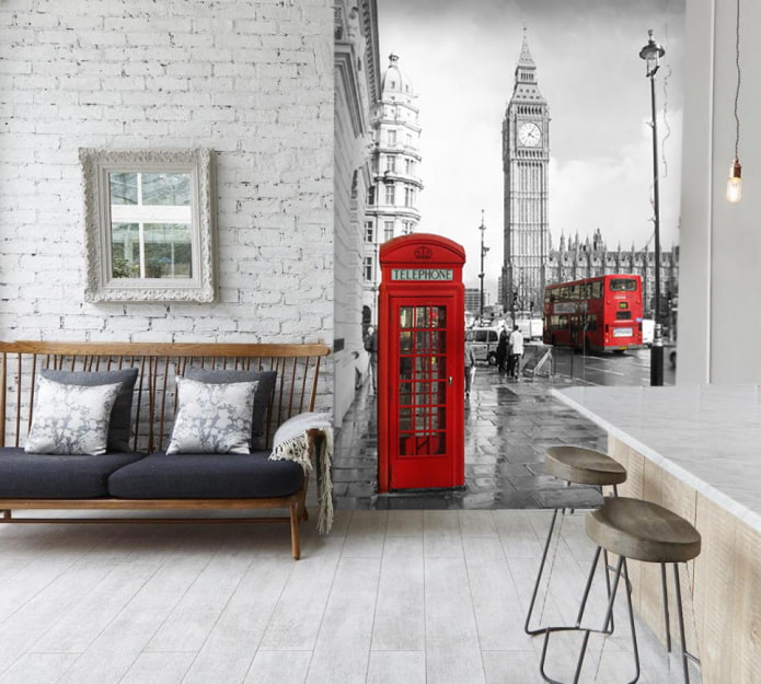 Fotobehang met afbeelding van Londen in het interieur