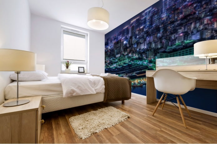 fotobehang met afbeelding van een stad 
