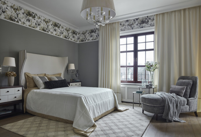 behang met bijpassende decoratie in de slaapkamer