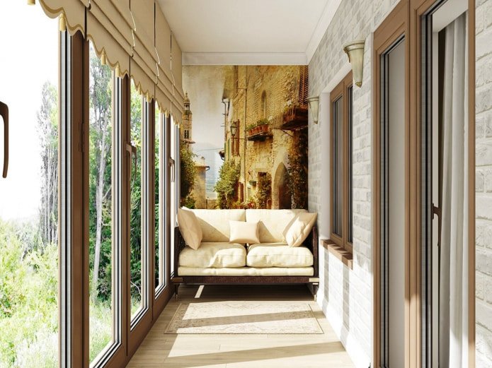 fotobehang op de loggia