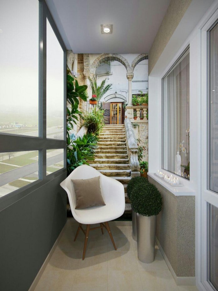 fotobehang op het balkon