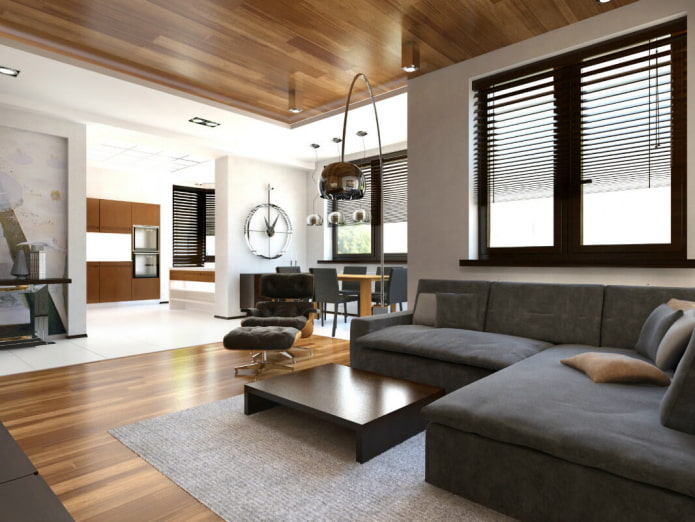 plafondbehang onder de boom in het interieur