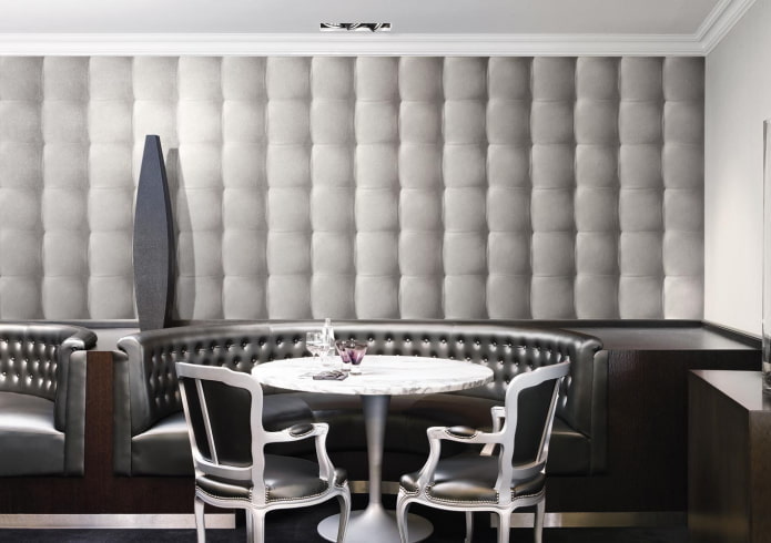 wit kunstleren behang