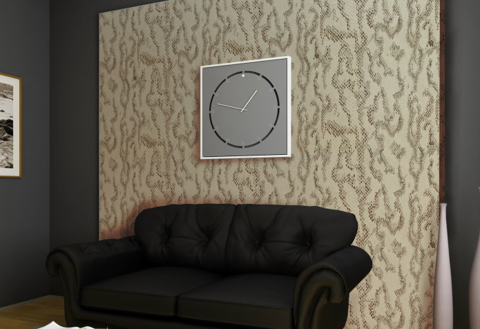 slangenhuidbehang in het interieur