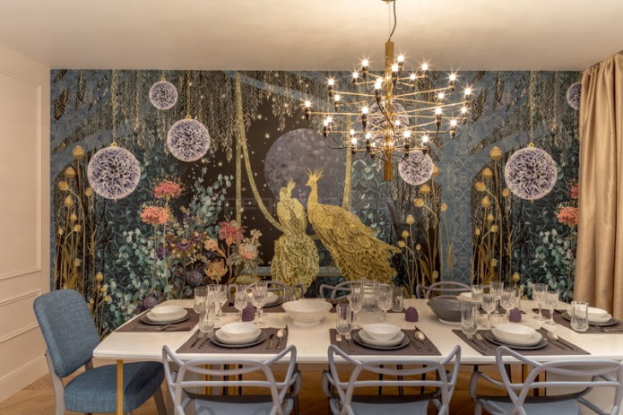 fotobehang met pauwen