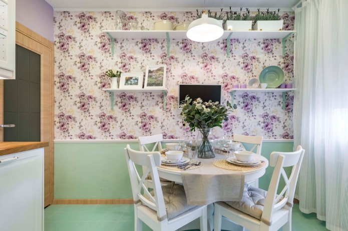 combinatie met effen behang