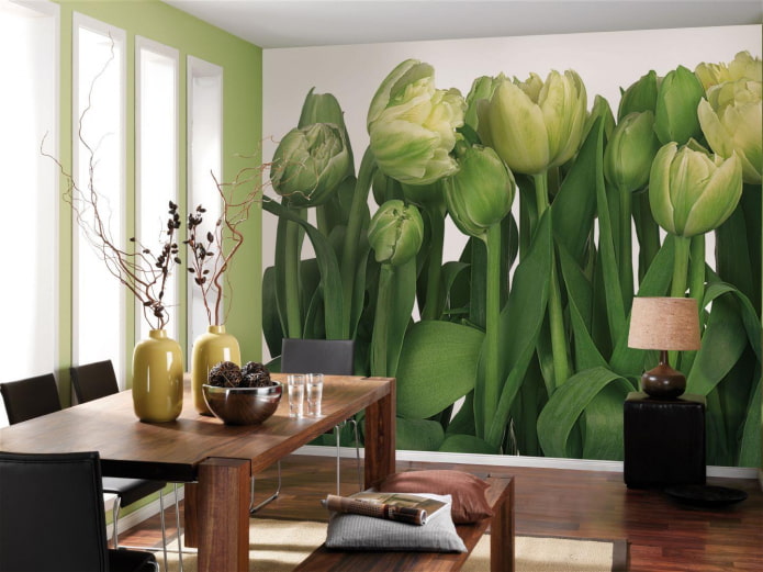 fotobehang met tulpen