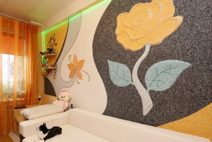 vloeiend behang met bloemmotief