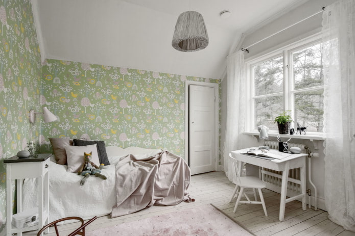 Scandinavische stijl in een kinderkamer