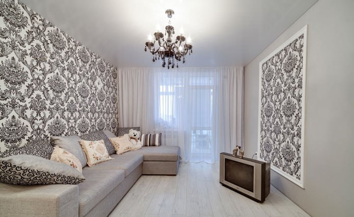 mat spanplafond in het interieur van de woonkamer