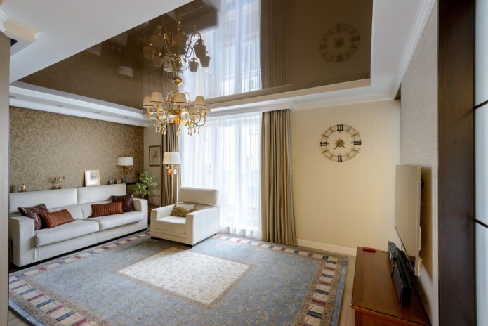 woonkamer in bruine en beige tinten
