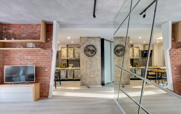 bakstenen behang in loftstijl