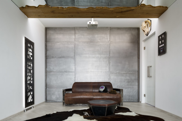 muur met metalen look muur metaal