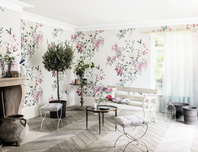 behang met grote print