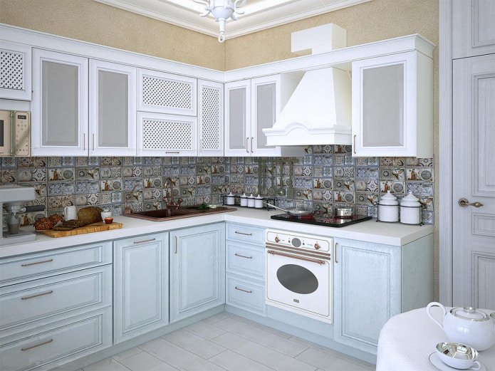 Keuken in Proven?aalse stijl met lichte kleuren
