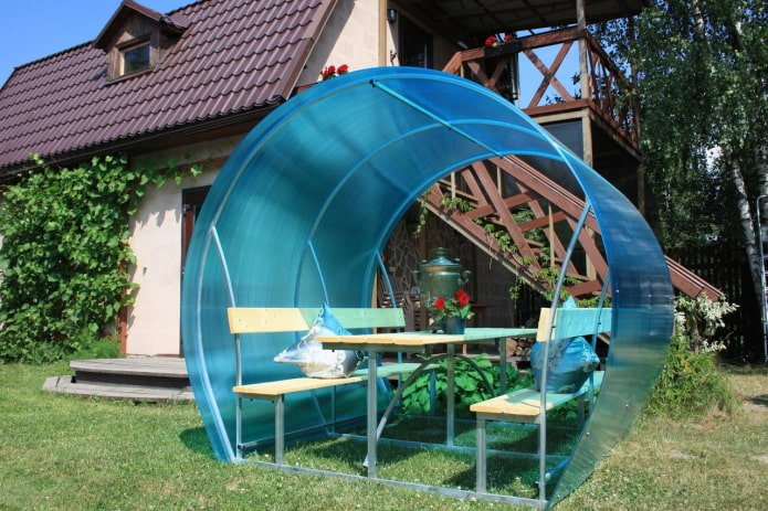 afgerond polycarbonaat prieel