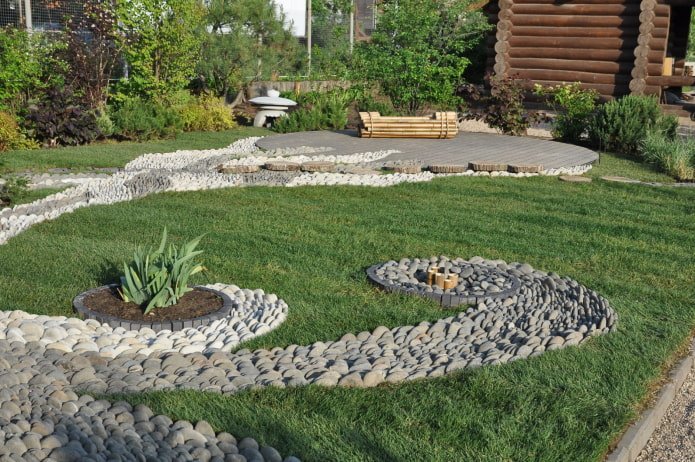 septic tank camoufleren met een droge beek