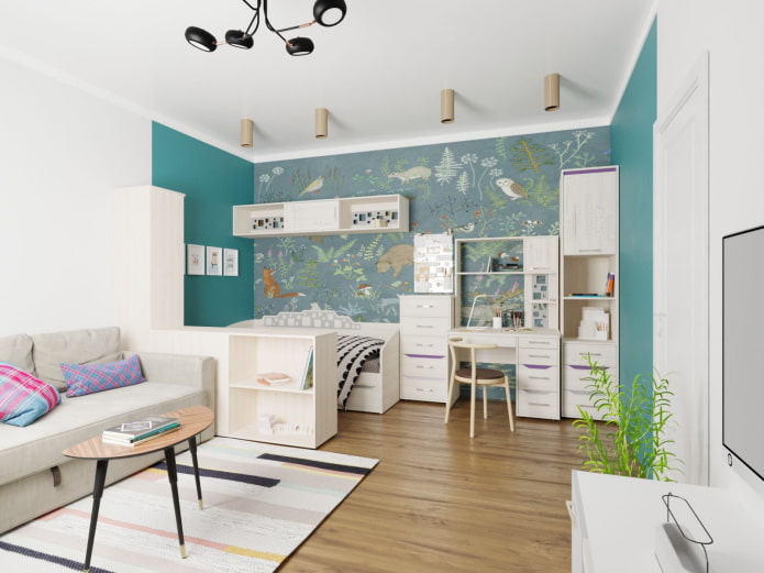 modern eenkamerappartement met een kind