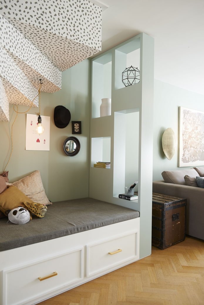 zonering van een eenkamerappartement