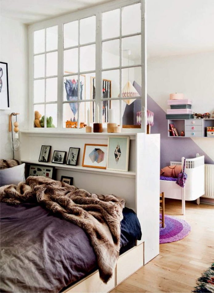 kinderkamer in een eenkamerappartement