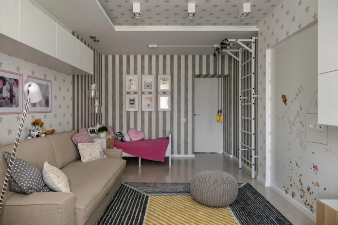 kinderkamer in de woonkamer