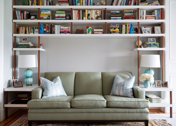 boekenplanken in het interieur
