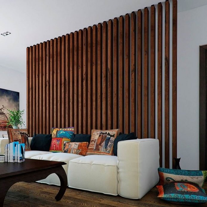 decoratieve muur van latten