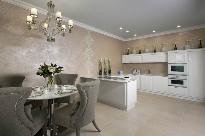 Beige behang