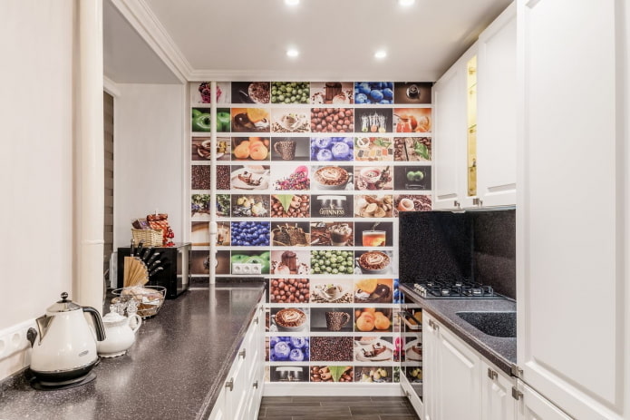 keukenbehang met afbeeldingen van eten