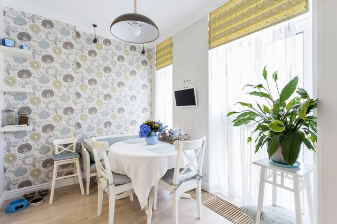 combinatie van tule en vouwgordijn