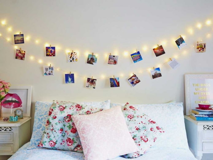 foto's met een slinger in het interieur