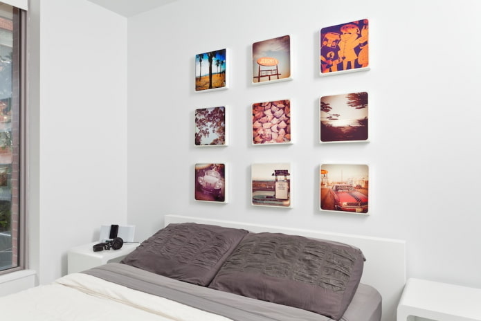foto's aan de muur in het interieur