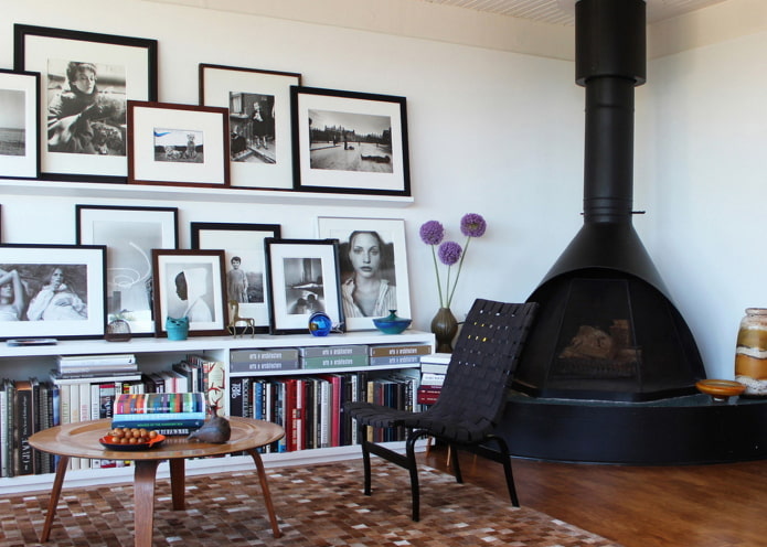 zwart-witfoto's in het interieur