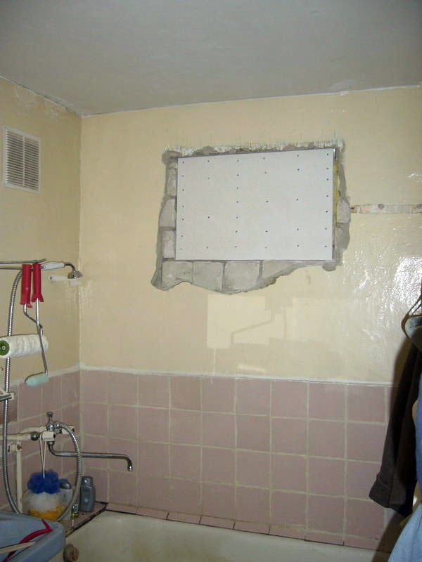 Raam bedekt met gipsplaat