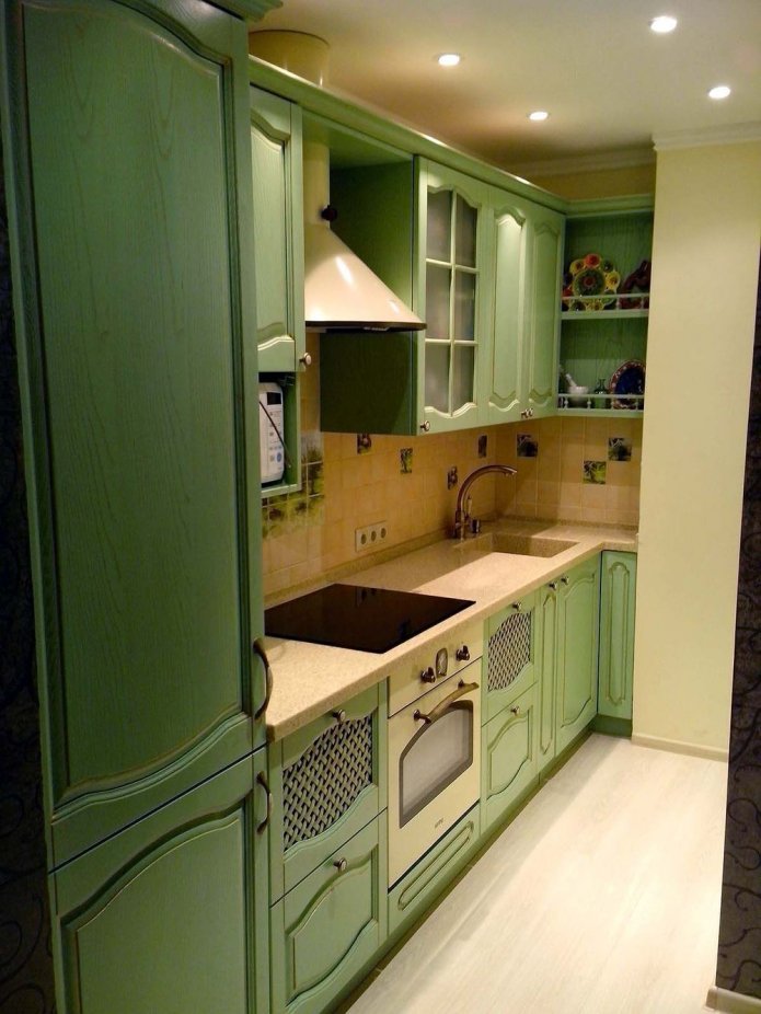groene keuken in retrostijl