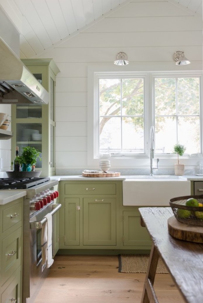 groene keuken in huis