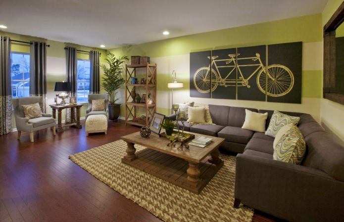 pistache tinten op de muur