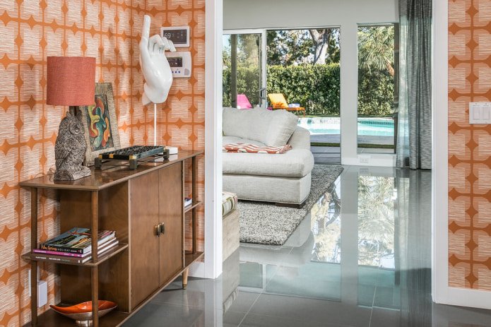 behang in oranje kleuren